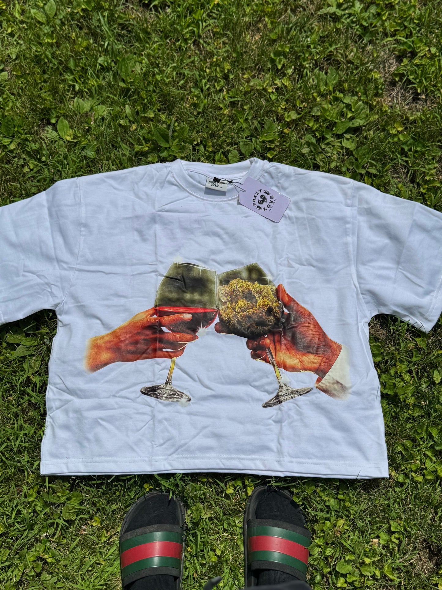 Addicted to your addiction Acid washed cropped Tshirts