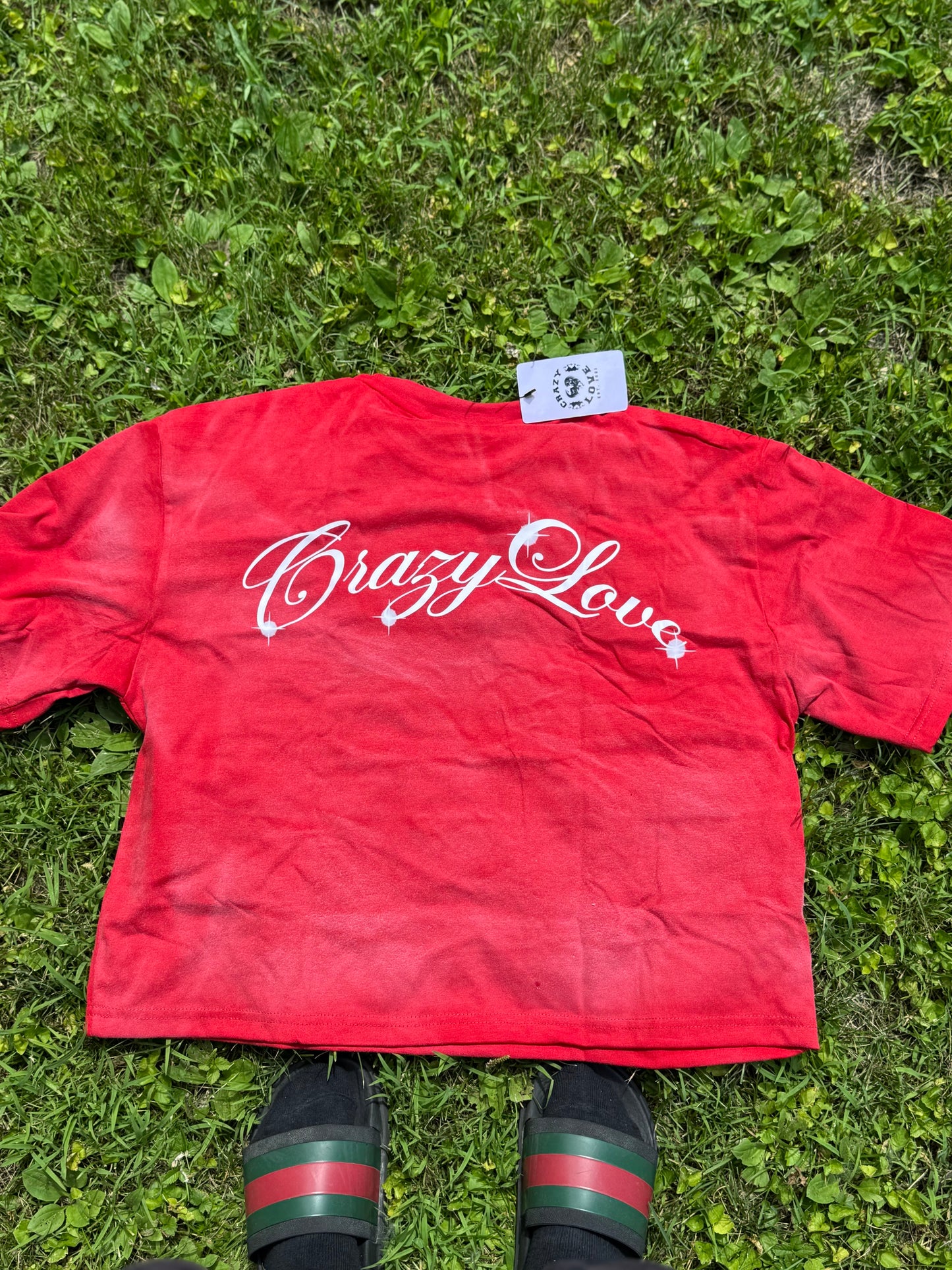 Addicted to your addiction Acid washed cropped Tshirts