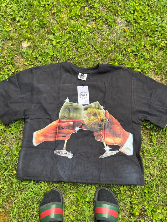 Addicted to your addiction Acid washed cropped Tshirts